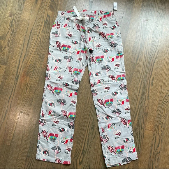 NWT Old Navy Holiday Flannel Pajama Pants kittycat - Picture 3 of 8